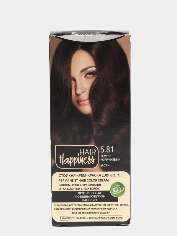 Стойкая крем-краска Белита М для волос "HAIR Happiness" №5.81 Темно-коричневый