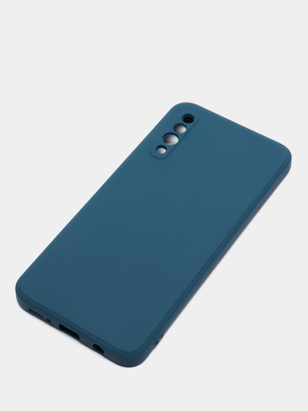 Синий чехол с защитой камеры и бархатом внутри для SAMSUNG A50, A30S