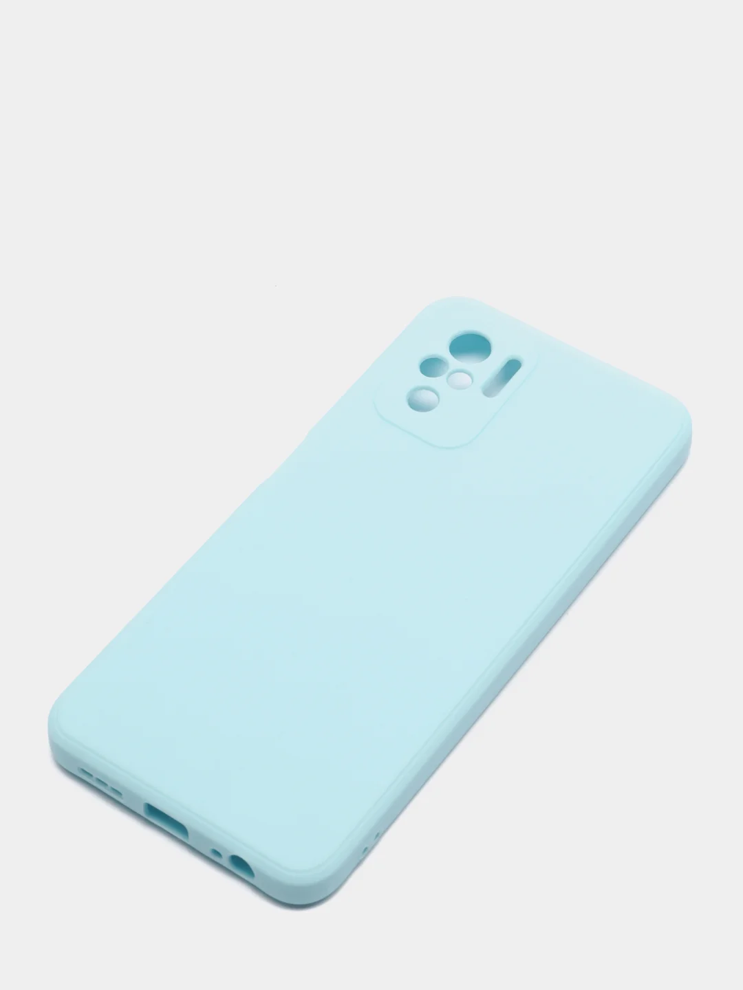 Голубой чехол с защитой камеры и бархатом внутри Xiaomi POCO M5S / Redmi Note 10, Redmi Note 10s