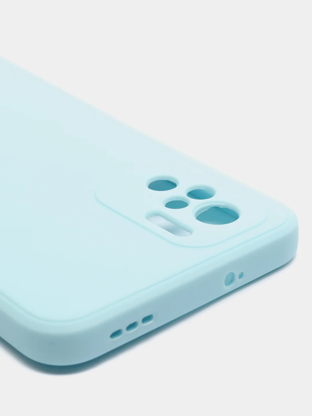 Голубой чехол с защитой камеры и бархатом внутри Xiaomi POCO M5S / Redmi Note 10, Redmi Note 10s