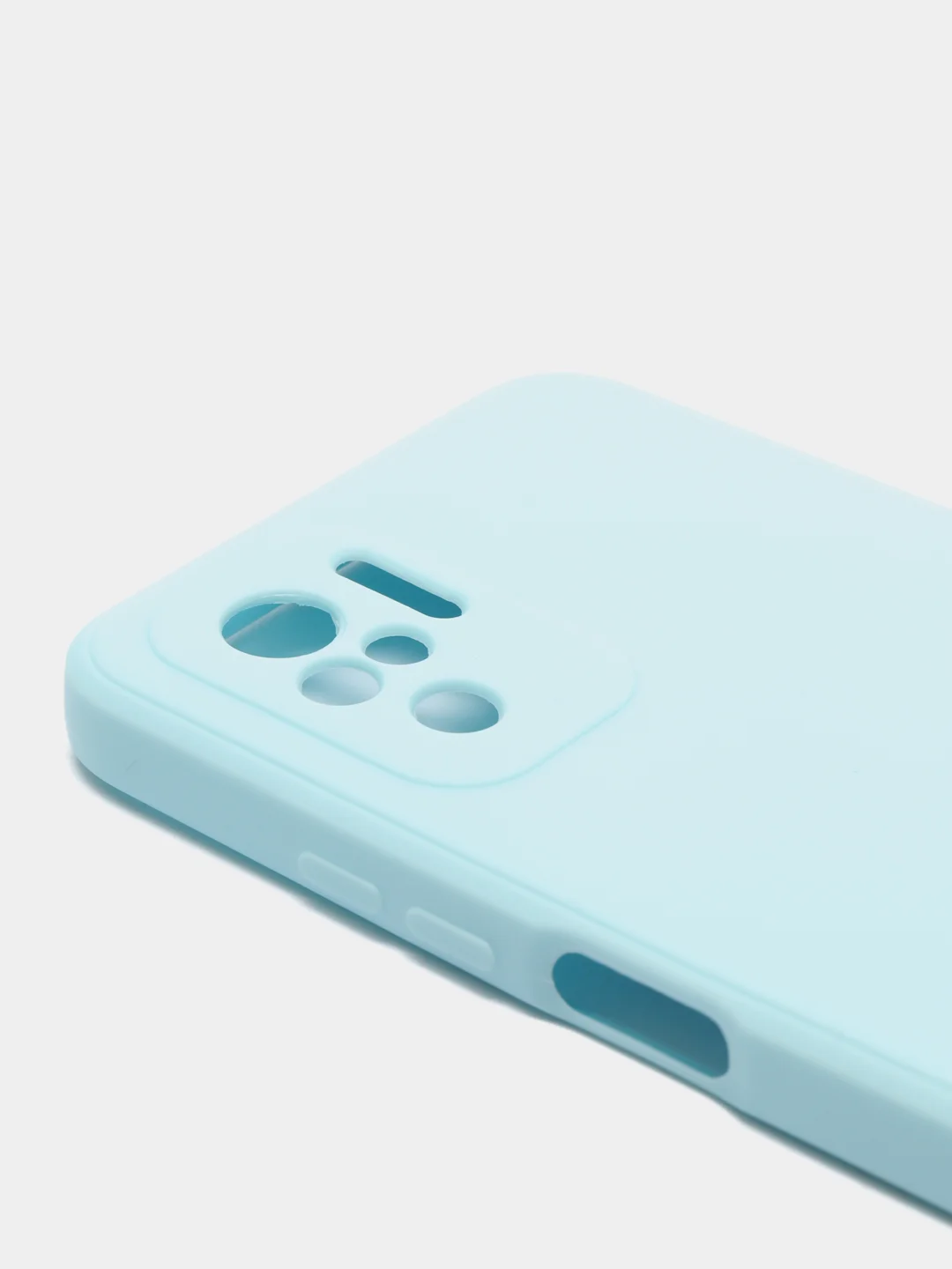 Голубой чехол с защитой камеры и бархатом внутри Xiaomi POCO M5S / Redmi Note 10, Redmi Note 10s