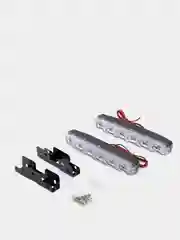 Дневные ходовые огни, LED 6шт., пласт. корп., 155мм, 12V, белый, 2шт