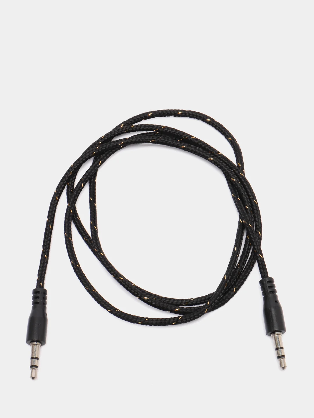 Фиолетовый кабель аудио AUX  текстильный круглый тонкий, разъём 3.5 Jack (M) - 3.5 Jack (M)