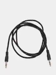 Фиолетовый кабель аудио AUX  текстильный круглый тонкий, разъём 3.5 Jack (M) - 3.5 Jack (M)