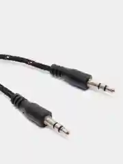 Фиолетовый кабель аудио AUX  текстильный круглый тонкий, разъём 3.5 Jack (M) - 3.5 Jack (M)