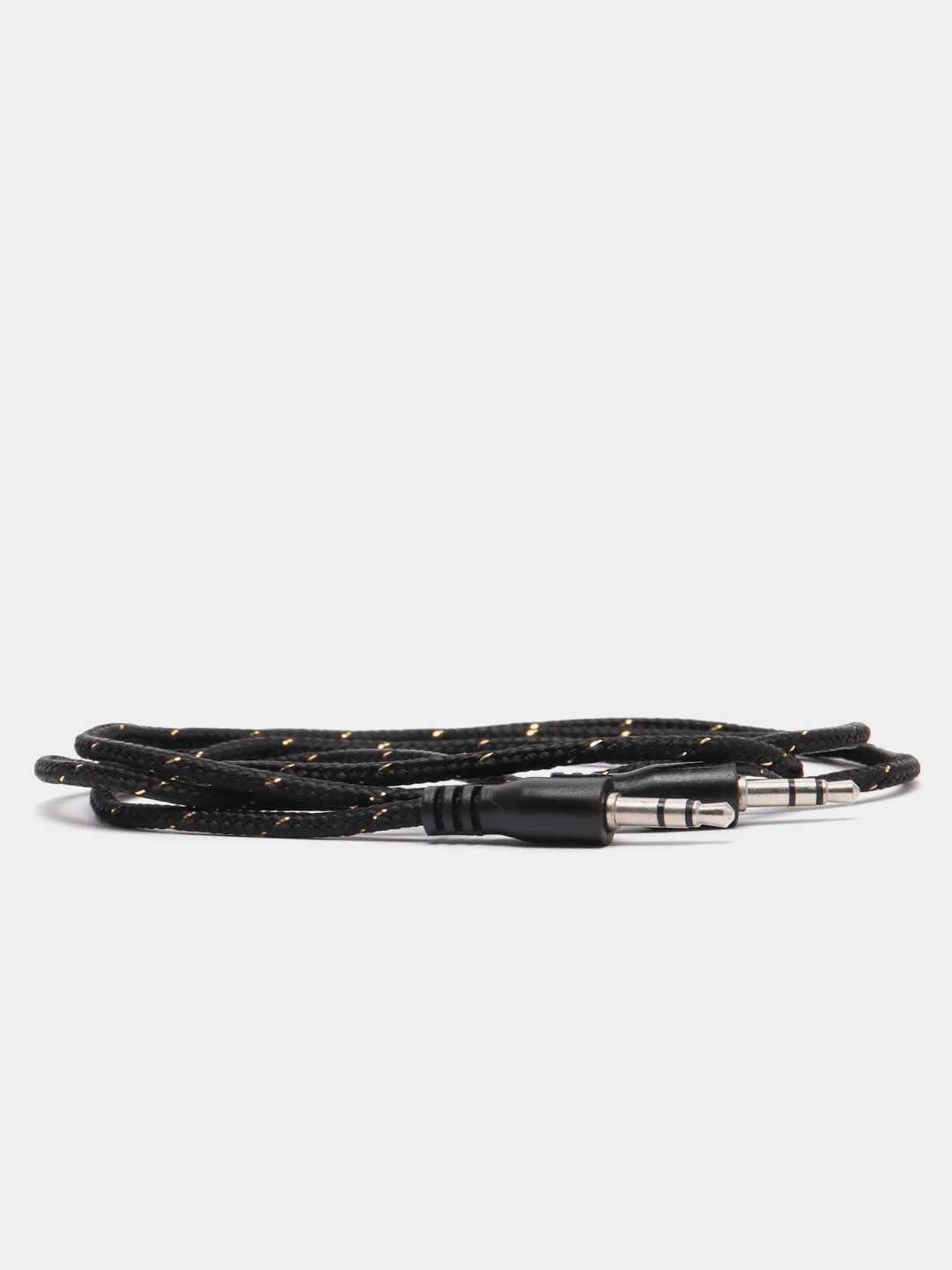 Фиолетовый кабель аудио AUX  текстильный круглый тонкий, разъём 3.5 Jack (M) - 3.5 Jack (M)