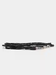 Фиолетовый кабель аудио AUX  текстильный круглый тонкий, разъём 3.5 Jack (M) - 3.5 Jack (M)