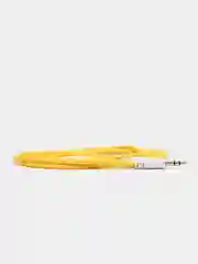 Желтый кабель аудио AUX  текстильный круглый тонкий, разъём 3.5 Jack (M) - 3.5 Jack (M)