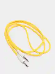 Желтый кабель аудио AUX  текстильный круглый тонкий, разъём 3.5 Jack (M) - 3.5 Jack (M)