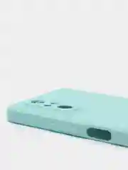 Голубой чехол для Xiaomi Redmi NOTE 10 pro с защитой камеры и бархатом внутри