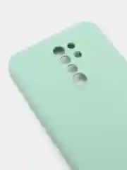 Бирюзовый чехол с защитой камеры и бархатом внутри для Xiaomi Redmi 9