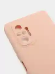Розовый чехол с защитой камеры и бархатом внутри Xiaomi POCO M5S / Redmi Note 10, Redmi Note 10s