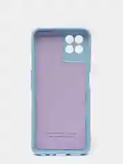 Голубой чехол с защитой камеры и бархатом внутри Realme 8i