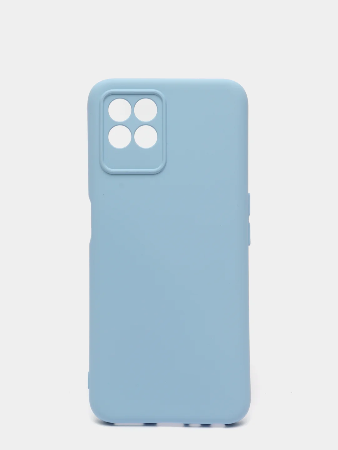 Голубой чехол с защитой камеры и бархатом внутри Realme 8i