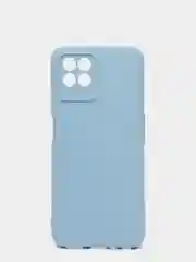 Голубой чехол с защитой камеры и бархатом внутри Realme 8i