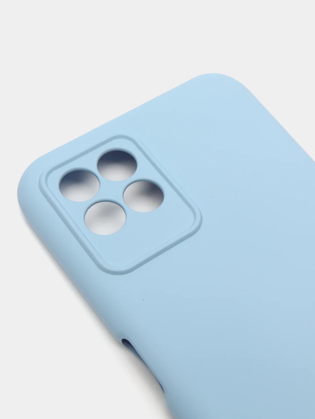 Голубой чехол с защитой камеры и бархатом внутри Realme 8i