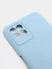 Голубой чехол с защитой камеры и бархатом внутри Realme 8i
