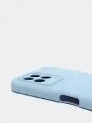 Голубой чехол с защитой камеры и бархатом внутри Realme 8i