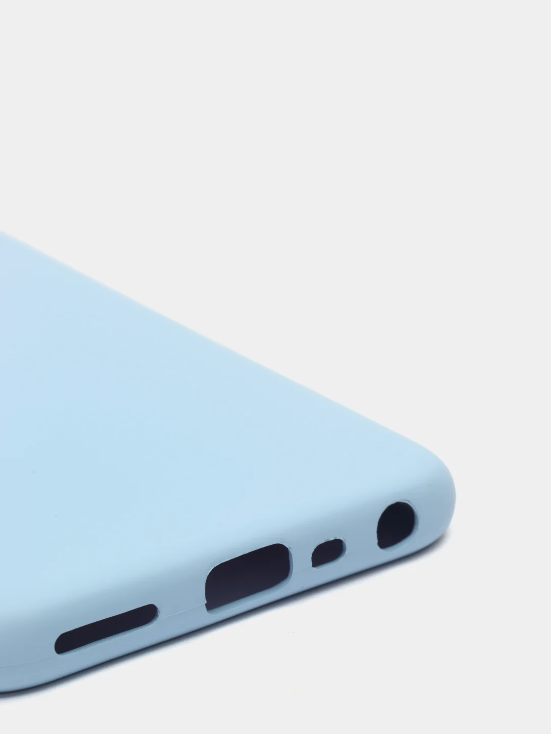 Голубой чехол с защитой камеры и бархатом внутри Realme 8i
