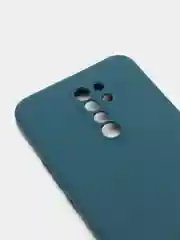 Синий чехол с защитой камеры и бархатом внутри для Xiaomi Redmi 9