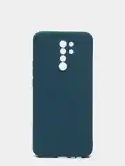 Синий чехол с защитой камеры и бархатом внутри для Xiaomi Redmi 9