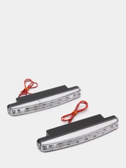 Дневные ходовые огни, LED 8шт., пласт. корп., 158мм, 12V, белый, 2шт