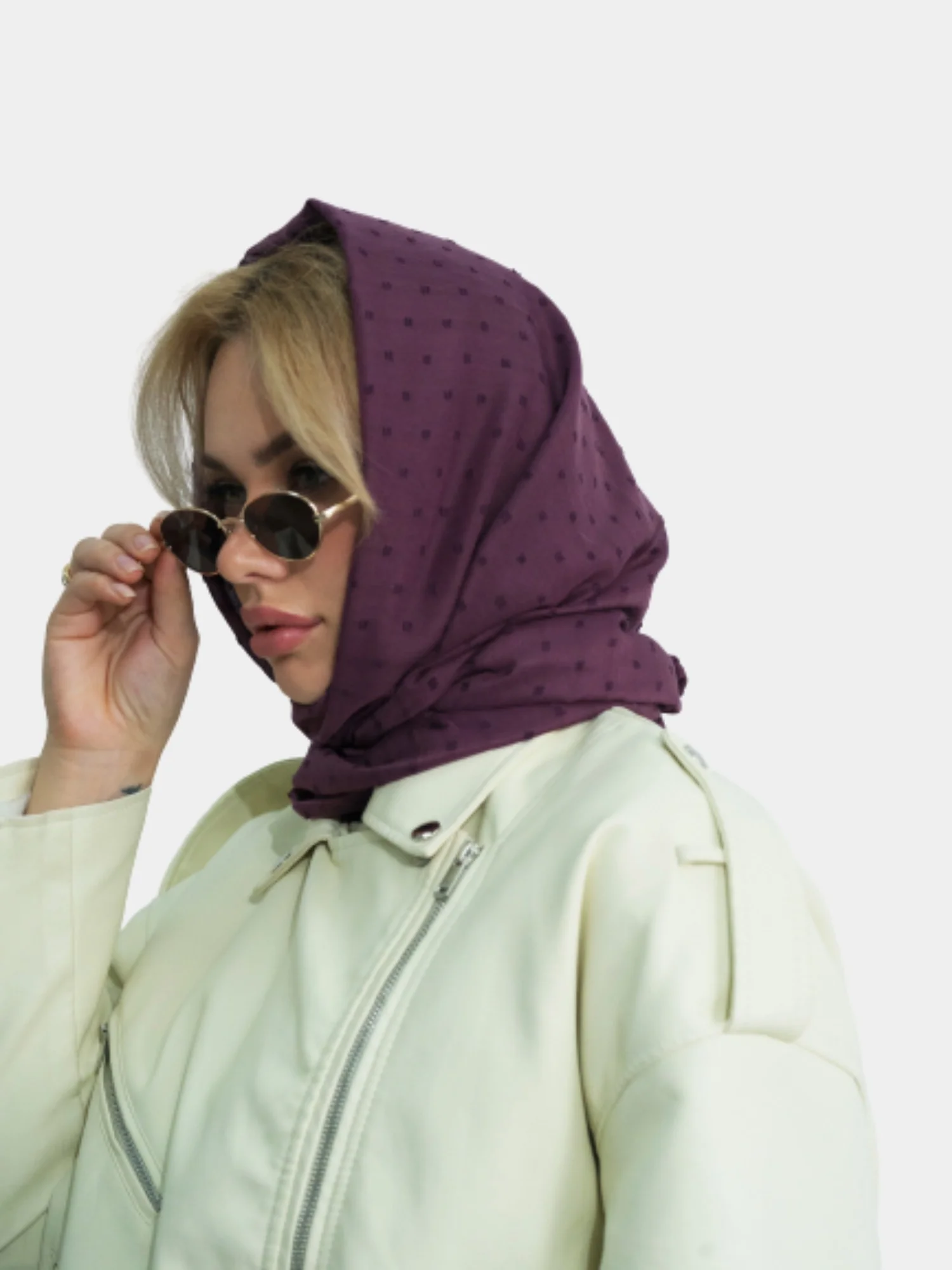 Бордовый женский палантин, однотонный, хлопковый