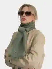 Зелёный хаки женский палантин, однотонный, хлопковый