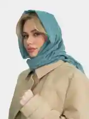 Бирюзовый женский палантин, однотонный, хлопковый