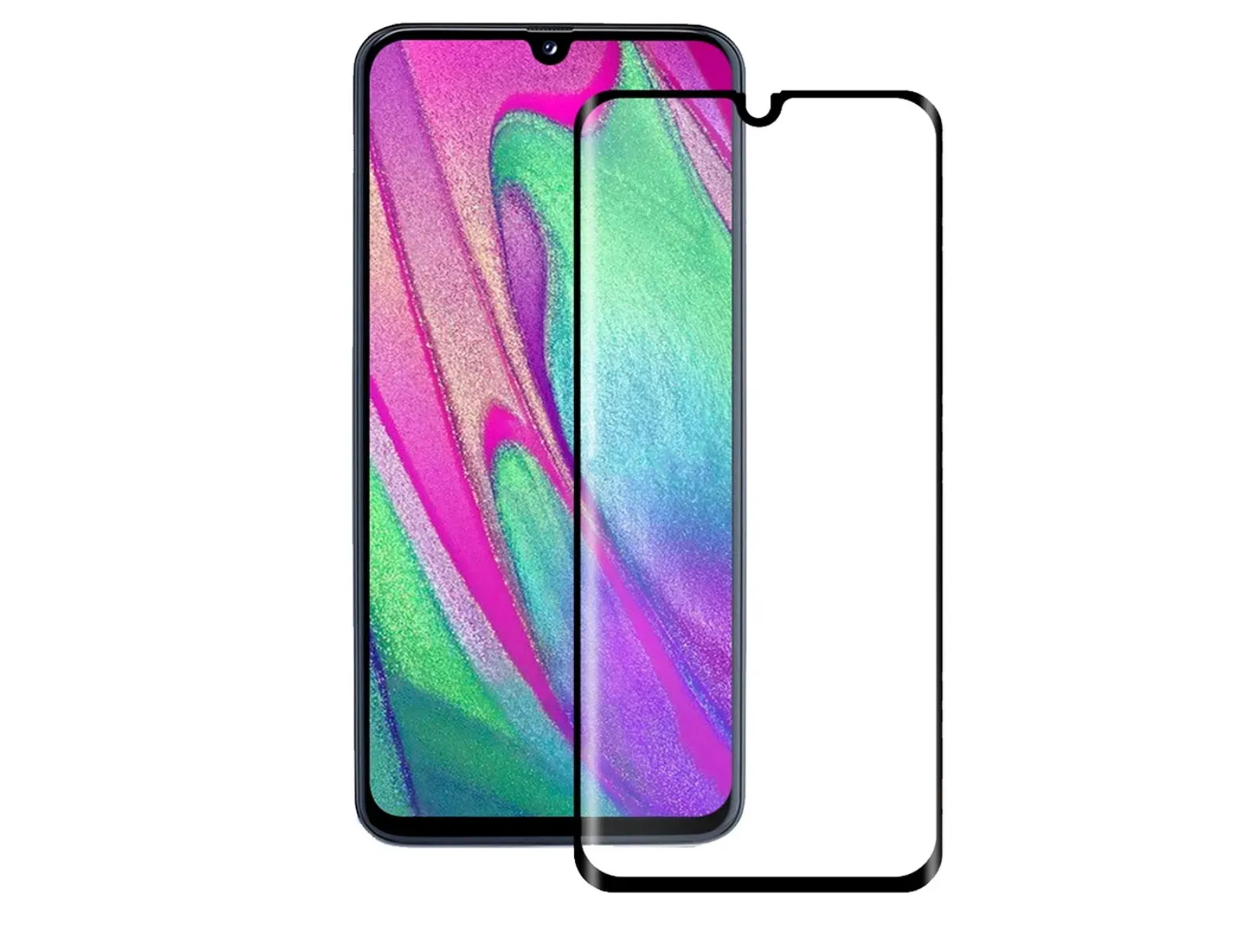 Полноэкранное защитное стекло для Samsung Galaxy A40 / A01 / Самсунг А40 /  A01 / 3D стекло купить по цене 109 ₽ в интернет-магазине KazanExpress