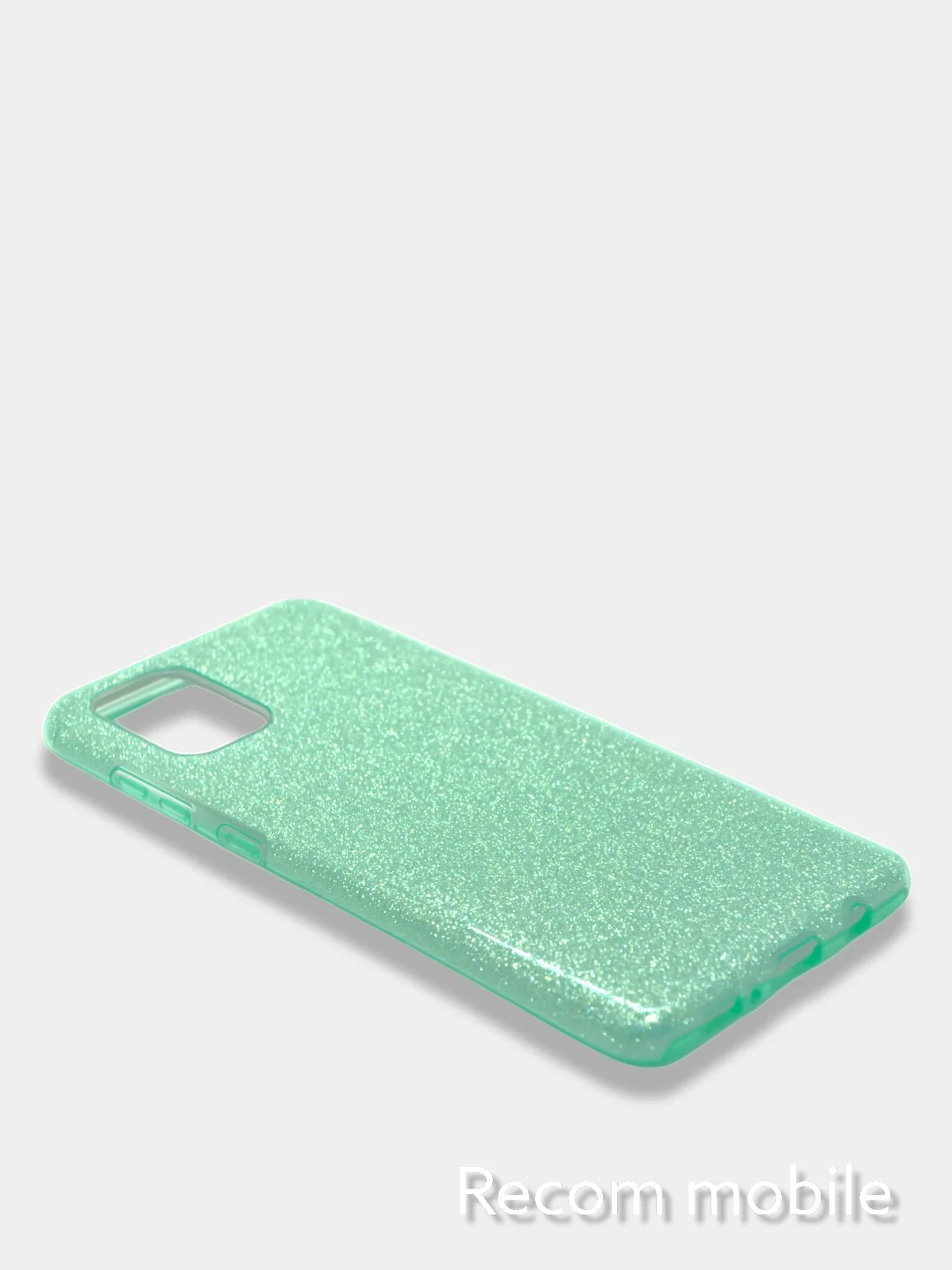 Бирюзовый чехол блестящий Samsung Galaxy A02S, A52, A72, накладка c блёстками Самсунг