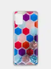 Бирюзовый чехол Samsung Galaxy M31s, Галакси М31с силиконовый переливающийся жидкий с блестками