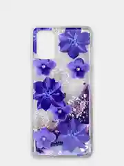 Лавандовый чехол Samsung Galaxy M31s, Галакси М31с силиконовый переливающийся жидкий с блестками
