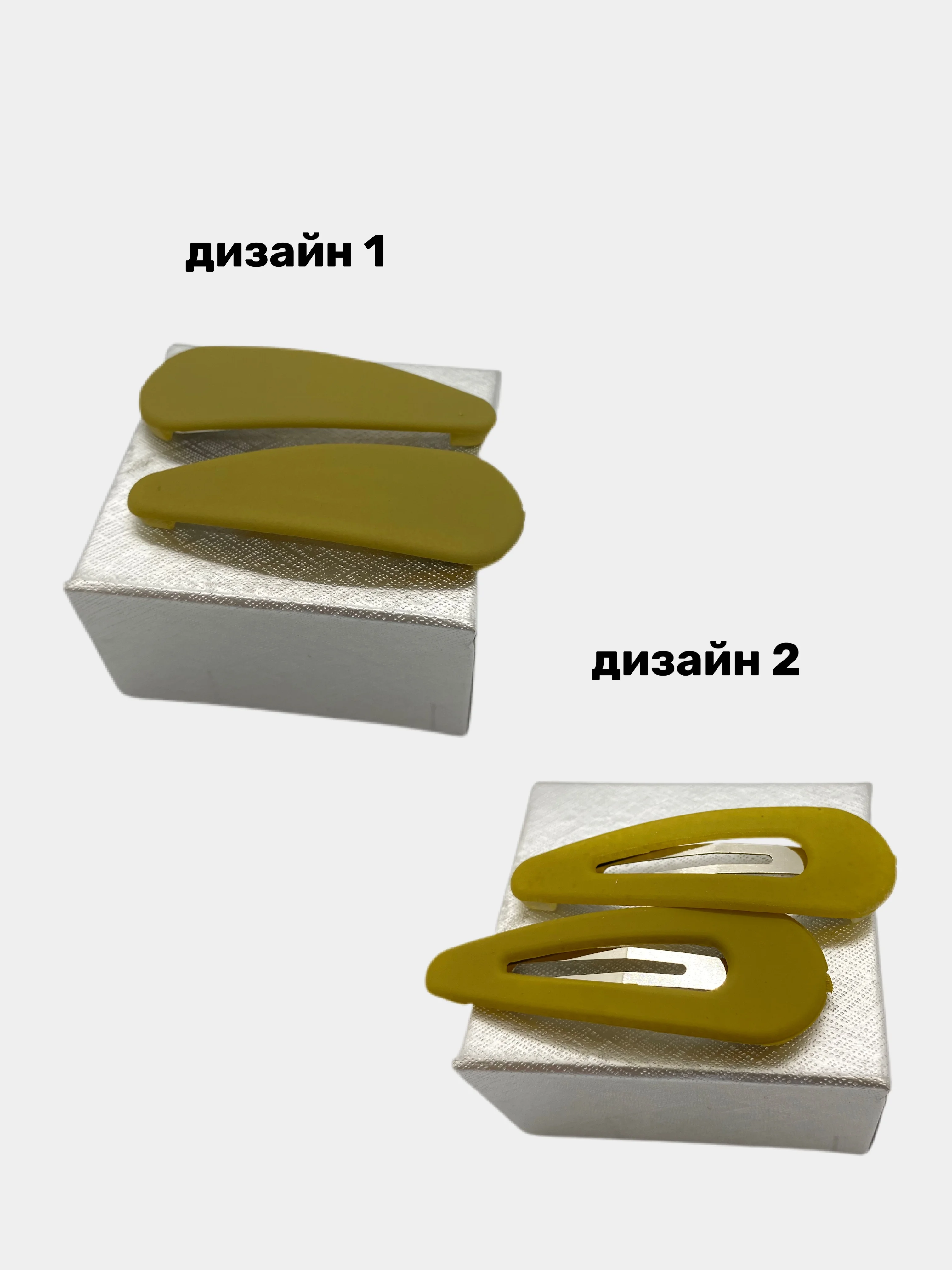 Оливковый заколка женская "стильная", 2 штуки