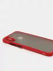 Красный чехол для Xiaomi Redmi Note 7 матовый пластиковый полупрозрачный