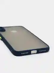 Синий чехол для Xiaomi Redmi Note 7 матовый пластиковый полупрозрачный