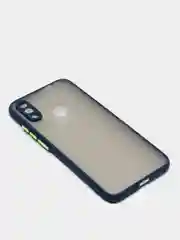 Синий чехол для Xiaomi Redmi Note 7 матовый пластиковый полупрозрачный