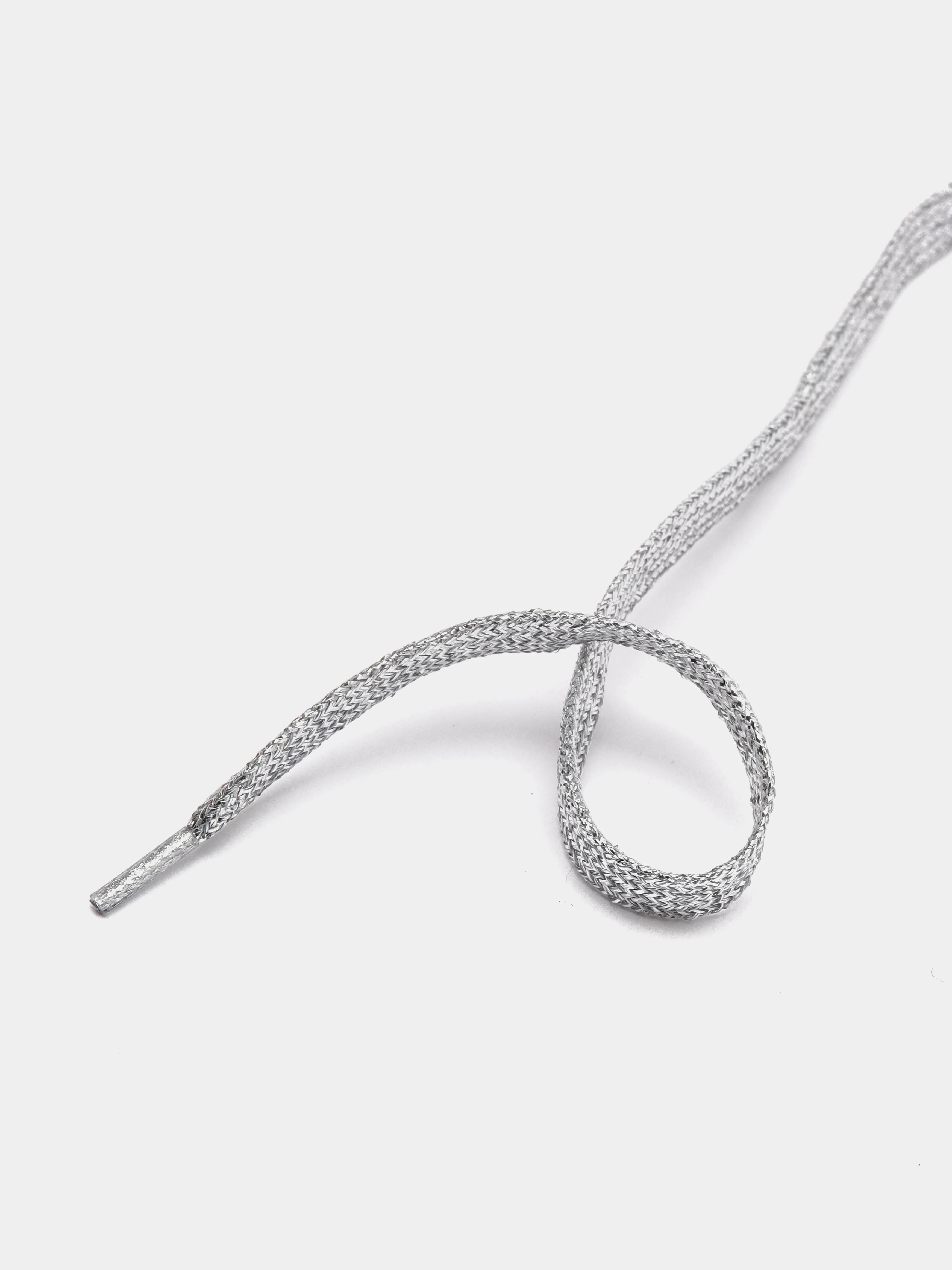 Серебряный шнурки для обуви с люрексом, 100 см, 6 цветов