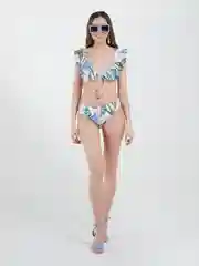 Голубой женский раздельный купальник