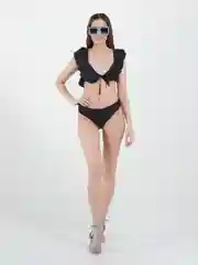 Черный женский раздельный купальник