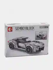 Серебряный машинка-конструктор Sembo Block, 2 в 1
