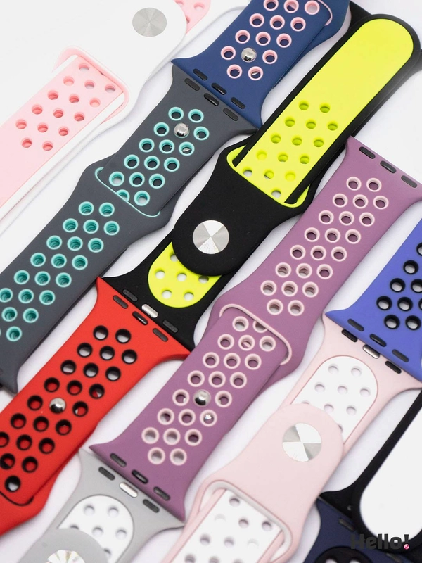 Спортивный силиконовый ремешок для часов Apple Watch, двухцветный, 38/40 mm