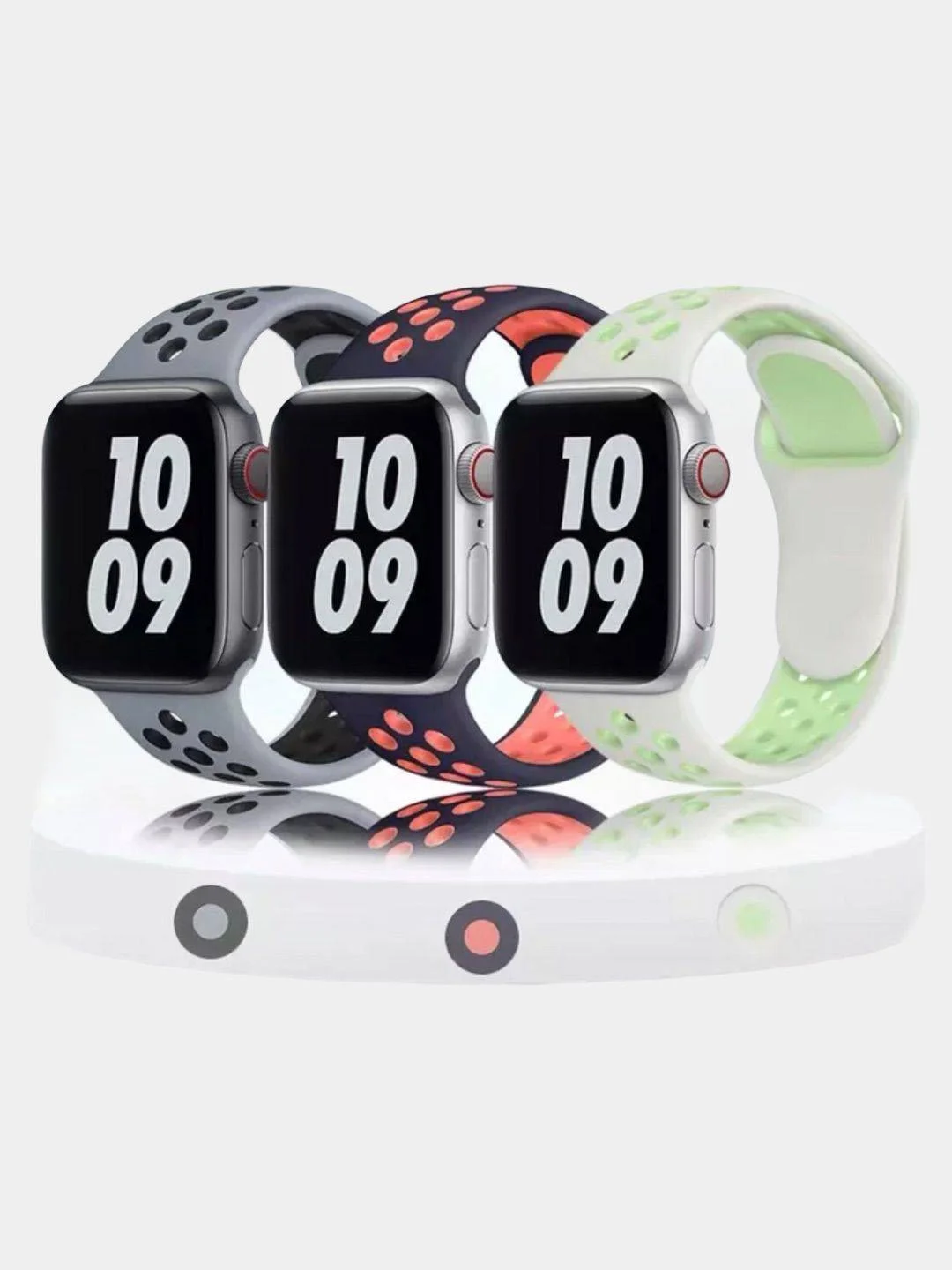 Спортивный силиконовый ремешок для часов Apple Watch, двухцветный, 38/40 mm