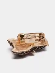 Черный брошь "Кошка"