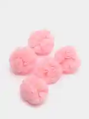 Розовый помпоны декоративные из мягкого фатина, 5 штук, 2,5 см