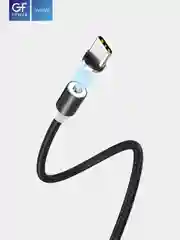 Черный кабель зарядки GFPower MAG09T, Type-C, нейлон, магнитный, 1 м, 2.4 A