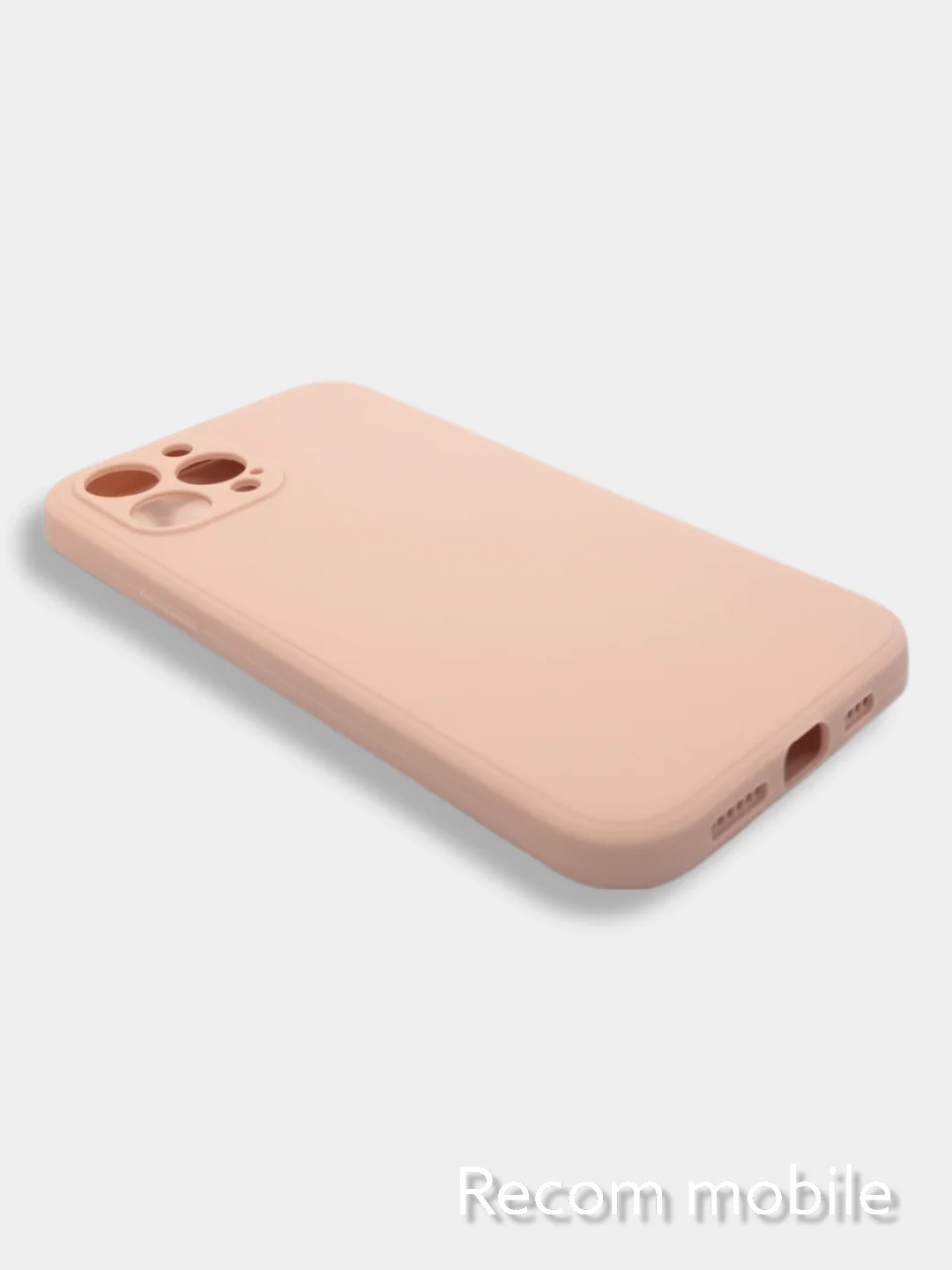 Коралловый меланж чехол для iPhone 12 PRO MAX матовый силиконовый с закрытым низом и бархатом внутри