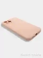 Коралловый меланж чехол для iPhone 12 PRO MAX матовый силиконовый с закрытым низом и бархатом внутри