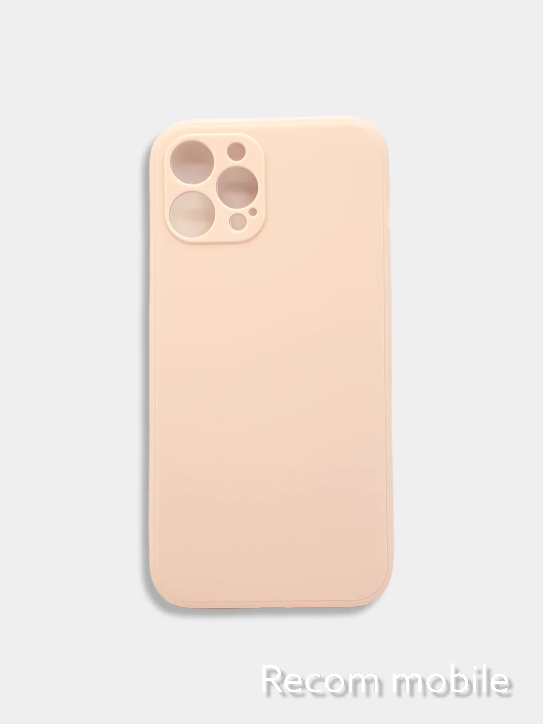 Коралловый меланж чехол для iPhone 12 PRO MAX матовый силиконовый с закрытым низом и бархатом внутри