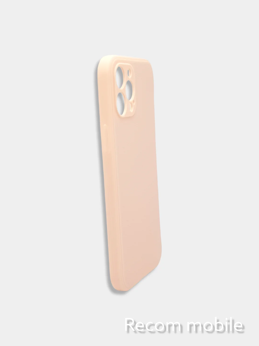 Коралловый меланж чехол для iPhone 12 PRO MAX матовый силиконовый с закрытым низом и бархатом внутри